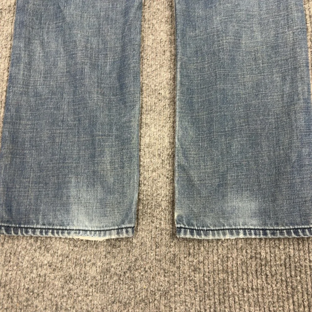Guess Jeans Mens 31 Blue Cotton Polyester Regular Straight Crescent‎ Fit Casual